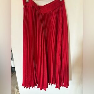 Banana Republic Red Maxi A-Line Pleated Skirt for Cocktail